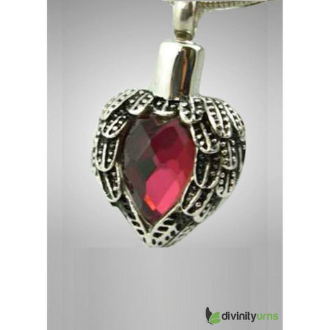 Silver Red Heart Jewelry -  product_seo_description -  Memorial Ceremony Supplies -  Divinity Urns.