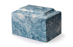 Sky Blue Deluxe Cultured Marble Cremation Urn - Divinity Urns